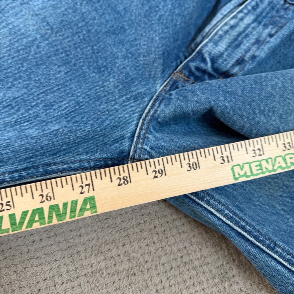 Vintage 2000s Carhartt B17-DST Relaxed Fit Tapered Leg Blue Denim Jeans 34x28 - Picture 4 of 7